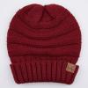 imageCC Hat100 Oversized Baggy Slouch Thick Warm Cap Hat Skully Cable Knit BeanieBurgundy Solid