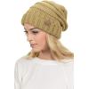 imageCC Hat100 Oversized Baggy Slouch Thick Warm Cap Hat Skully Cable Knit BeanieCamel