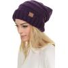 imageCC Hat100 Oversized Baggy Slouch Thick Warm Cap Hat Skully Cable Knit BeanieDark Purple