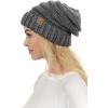 imageCC Hat100 Oversized Baggy Slouch Thick Warm Cap Hat Skully Cable Knit BeanieDk GreyLt Grey Mix