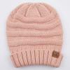 imageCC Hat100 Oversized Baggy Slouch Thick Warm Cap Hat Skully Cable Knit BeanieIndi Pink Solid