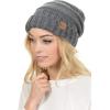 imageCC Hat100 Oversized Baggy Slouch Thick Warm Cap Hat Skully Cable Knit BeanieLight Melange