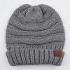 imageCC Hat100 Oversized Baggy Slouch Thick Warm Cap Hat Skully Cable Knit BeanieLt Mel Grey Solid