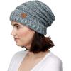 imageCC Hat100 Oversized Baggy Slouch Thick Warm Cap Hat Skully Cable Knit BeanieMint