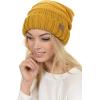 imageCC Hat100 Oversized Baggy Slouch Thick Warm Cap Hat Skully Cable Knit BeanieMustard