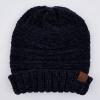 imageCC Hat100 Oversized Baggy Slouch Thick Warm Cap Hat Skully Cable Knit BeanieNavy Chenille