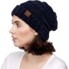 imageCC Hat100 Oversized Baggy Slouch Thick Warm Cap Hat Skully Cable Knit BeanieNavy Chenille