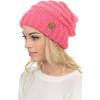 imageCC Hat100 Oversized Baggy Slouch Thick Warm Cap Hat Skully Cable Knit BeanieNew Candy Pink