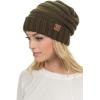 imageCC Hat100 Oversized Baggy Slouch Thick Warm Cap Hat Skully Cable Knit BeanieNew Olive