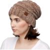 imageCC Hat100 Oversized Baggy Slouch Thick Warm Cap Hat Skully Cable Knit BeanieTaupe Chenille
