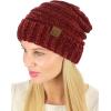 imageCC Womens Chenille Oversized Baggy Soft Warm Thick Knit Beanie Cap HatBurgundy