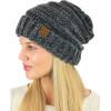 imageCC Womens Chenille Oversized Baggy Soft Warm Thick Knit Beanie Cap HatDark Mel Grey