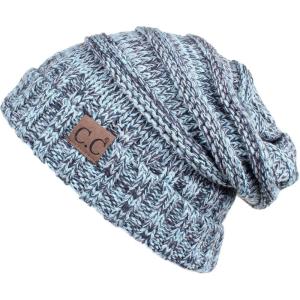 imageCC Hat100 Oversized Baggy Slouch Thick Warm Cap Hat Skully Cable Knit BeanieMint