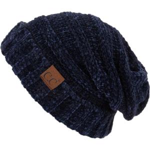 imageCC Hat100 Oversized Baggy Slouch Thick Warm Cap Hat Skully Cable Knit BeanieNavy Chenille
