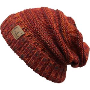 imageCC Hat100 Oversized Baggy Slouch Thick Warm Cap Hat Skully Cable Knit BeanieRust