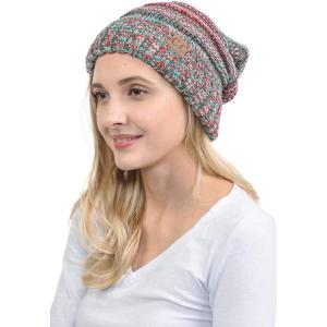 imageCC Hat100 Oversized Baggy Slouch Thick Warm Cap Hat Skully Cable Knit BeanieXmas Mix