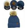 imageCC Beanie Womens Cozy Chenille Pom Hat  Warm Fashionable Soft Touch Winter BeanieDark Olive Green