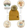 imageCC Beanie Womens Cozy Chenille Pom Hat  Warm Fashionable Soft Touch Winter BeanieLight Melange Grey