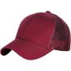 imageCC Ponycap Messy High Bun Ponytail Adjustable Mesh Trucker Baseball Cap HatBurgundy