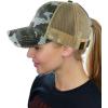 imageCC Ponycap Messy High Bun Ponytail Adjustable Mesh Trucker Baseball Cap HatCamo Blue