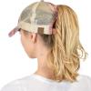 imageCC Ponycap Messy High Bun Ponytail Adjustable Mesh Trucker Baseball Cap HatCamo Coral