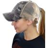 imageCC Ponycap Messy High Bun Ponytail Adjustable Mesh Trucker Baseball Cap HatCamo Gray  Flag
