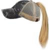 imageCC Ponycap Messy High Bun Ponytail Adjustable Mesh Trucker Baseball Cap HatCamo Grey