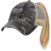 imageCC Ponycap Messy High Bun Ponytail Adjustable Mesh Trucker Baseball Cap HatCamo Grey