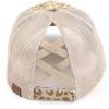 imageCC Ponycap Messy High Bun Ponytail Adjustable Mesh Trucker Baseball Cap HatCheetah Print Beige