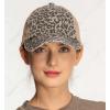 imageCC Ponycap Messy High Bun Ponytail Adjustable Mesh Trucker Baseball Cap HatCheetah Print Beige