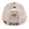 imageCC Ponycap Messy High Bun Ponytail Adjustable Mesh Trucker Baseball Cap HatCheetah Print Gray