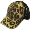 imageCC Ponycap Messy High Bun Ponytail Adjustable Mesh Trucker Baseball Cap HatCriss Cross Leopard Black