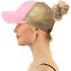 imageCC Ponycap Messy High Bun Ponytail Adjustable Mesh Trucker Baseball Cap HatCriss Cross Light Pink
