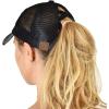 imageCC Ponycap Messy High Bun Ponytail Adjustable Mesh Trucker Baseball Cap HatCriss Cross Mesh Black