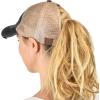 imageCC Ponycap Messy High Bun Ponytail Adjustable Mesh Trucker Baseball Cap HatCriss Cross Mesh BlackBeige