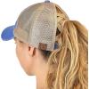 imageCC Ponycap Messy High Bun Ponytail Adjustable Mesh Trucker Baseball Cap HatCriss Cross Mesh Blue Moon
