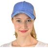 imageCC Ponycap Messy High Bun Ponytail Adjustable Mesh Trucker Baseball Cap HatCriss Cross Mesh Blue Moon