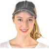 imageCC Ponycap Messy High Bun Ponytail Adjustable Mesh Trucker Baseball Cap HatCriss Cross Mesh Charcoal