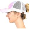 imageCC Ponycap Messy High Bun Ponytail Adjustable Mesh Trucker Baseball Cap HatCriss Cross Mesh Cotton Candy
