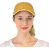 imageCC Ponycap Messy High Bun Ponytail Adjustable Mesh Trucker Baseball Cap HatCriss Cross Mesh Mustard