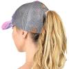 imageCC Ponycap Messy High Bun Ponytail Adjustable Mesh Trucker Baseball Cap HatCriss Cross Mesh Tie Dye Gray