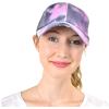 imageCC Ponycap Messy High Bun Ponytail Adjustable Mesh Trucker Baseball Cap HatCriss Cross Mesh Tie Dye Gray
