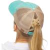imageCC Ponycap Messy High Bun Ponytail Adjustable Mesh Trucker Baseball Cap HatCriss Cross Mint