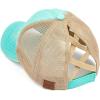 imageCC Ponycap Messy High Bun Ponytail Adjustable Mesh Trucker Baseball Cap HatCriss Cross Mint