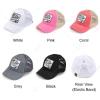 imageCC Ponycap Messy High Bun Ponytail Adjustable Mesh Trucker Baseball Cap HatCriss Cross Patch Be Yourself  Pink