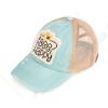 imageCC Ponycap Messy High Bun Ponytail Adjustable Mesh Trucker Baseball Cap HatCriss Cross Patch Bee Happy  Mint