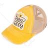 imageCC Ponycap Messy High Bun Ponytail Adjustable Mesh Trucker Baseball Cap HatCriss Cross Patch Bee Happy  Yellow