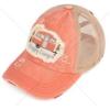 imageCC Ponycap Messy High Bun Ponytail Adjustable Mesh Trucker Baseball Cap HatCriss Cross Patch Happy Camper  Coral