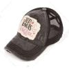 imageCC Ponycap Messy High Bun Ponytail Adjustable Mesh Trucker Baseball Cap HatCriss Cross Patch Top Knots  Coffee  Black