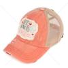 imageCC Ponycap Messy High Bun Ponytail Adjustable Mesh Trucker Baseball Cap HatCriss Cross Patch Top Knots  Coffee  Coral